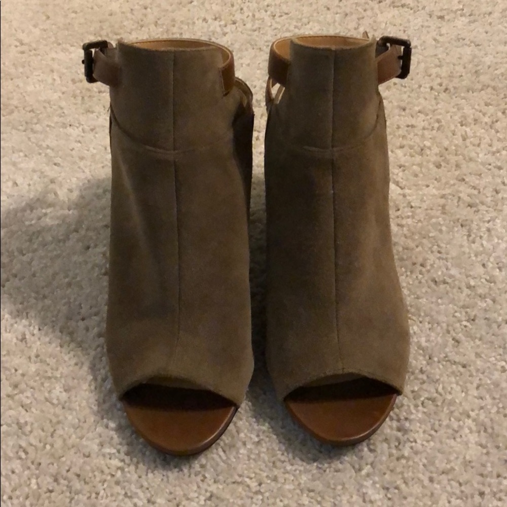 Nine West Suede Peep-toe Bootie